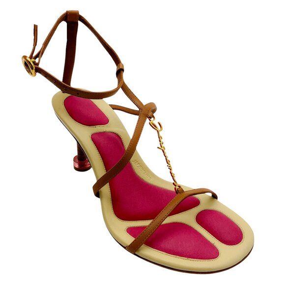 Jacquemus Light Brown / Pink Les Sandales Pralu Leather Sandals - Picture 1 of 7